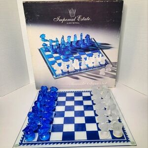 Imperial Estate Crystal Seaside Chess Set Vintage NEW Old Stock